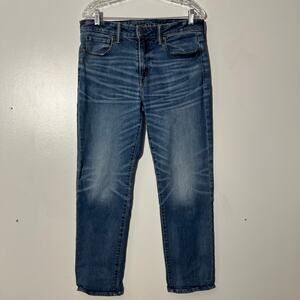 American Eagle AirFlex+ Original Straight Blue Washed‎ Jeans Women’s Size 33x30